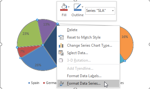 pie of pie chart excel