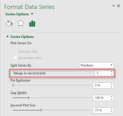 pie of pie chart excel