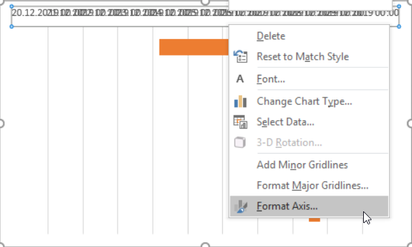 excel project chart