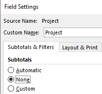 excel pivot table