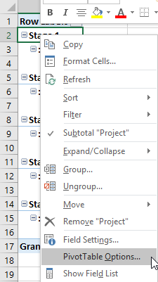 excel pivot table