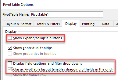 excel pivot table