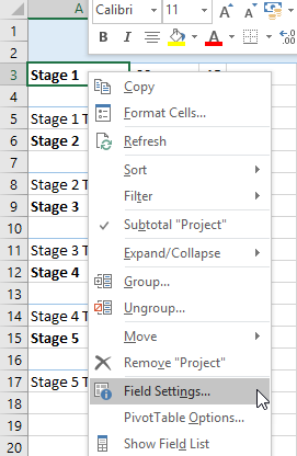 excel pivot table