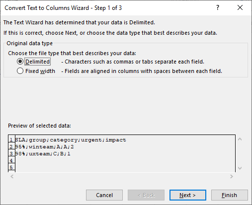 fix data single column excel