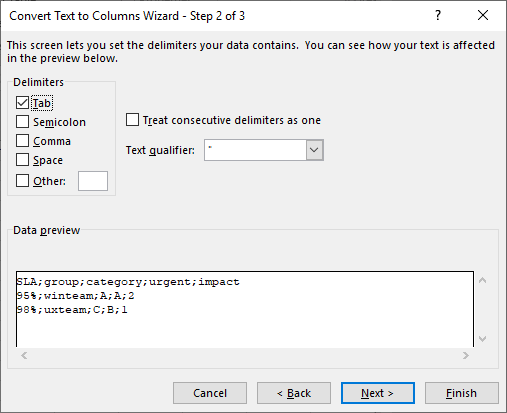 fix data single column excel