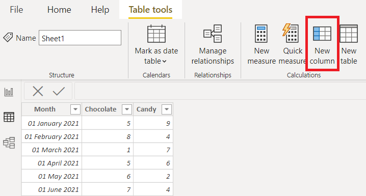 power bi quarter month