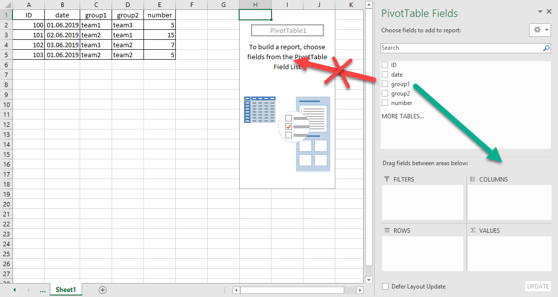 pivot table excel