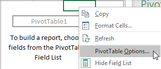 pivot table excel